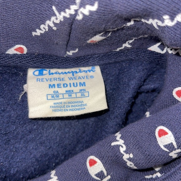 Champion Women's Reverse Weave All Over Print Cropped Hoodie Boxy Fit - Picture 15 of 16